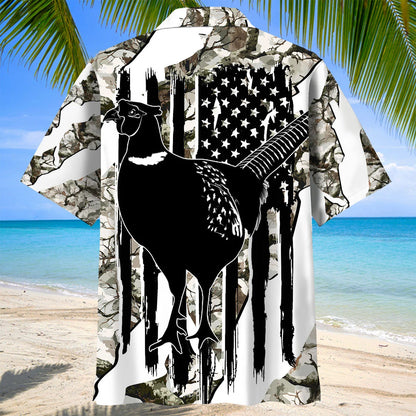 America Pheasant Hunting Camo Hawaiian Shirt