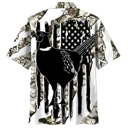 America Pheasant Hunting Camo Hawaiian Shirt