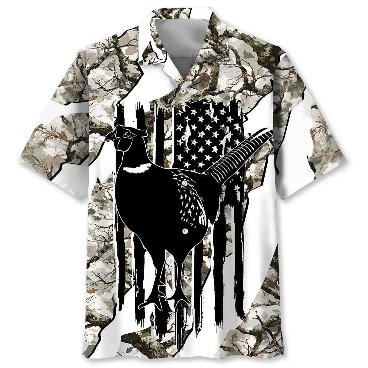 America Pheasant Hunting Camoflage Hawaiian Shirt