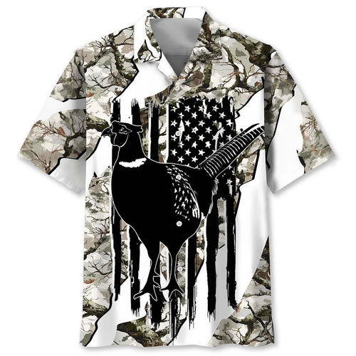 America Pheasant Hunting Camoflage Hawaiian Shirt