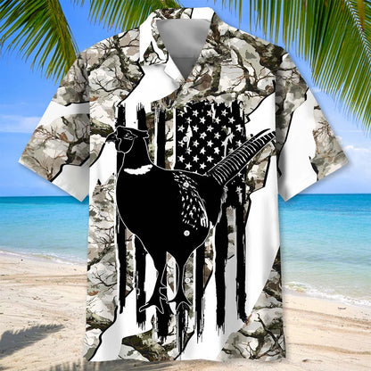 America Pheasant Hunting Camoflage Hawaiian Shirt