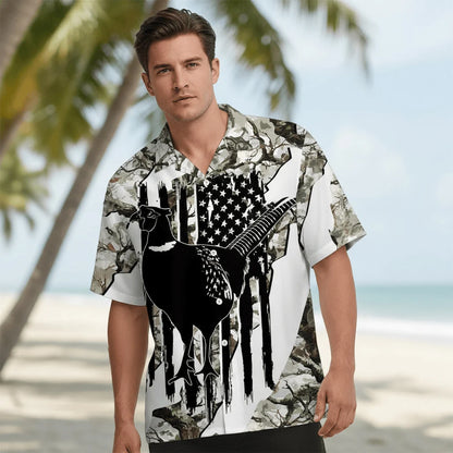 America Pheasant Hunting Camoflage Hawaiian Shirt