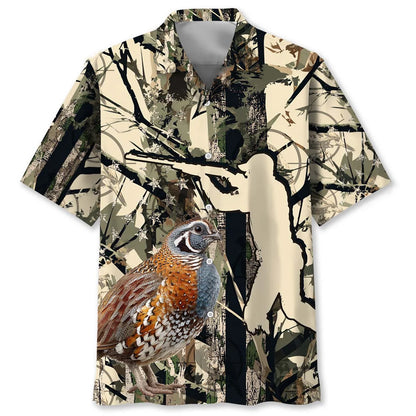 America Quail Hunting Hawaiian Shirt - S - hawaiian shirt