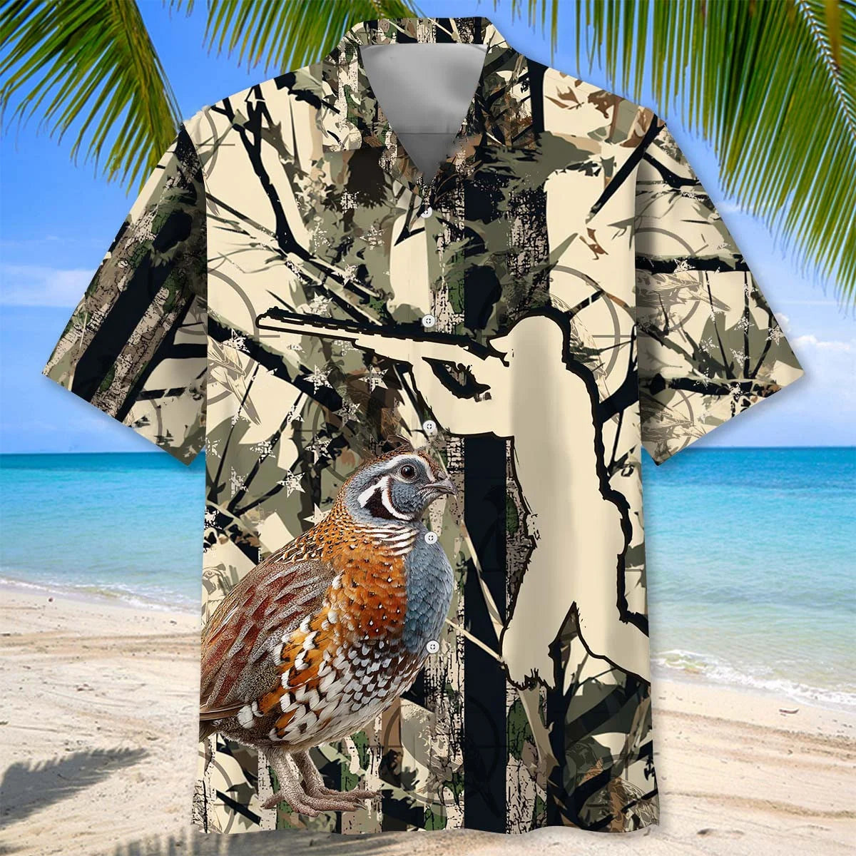 America Quail Hunting Hawaiian Shirt - M - hawaiian shirt