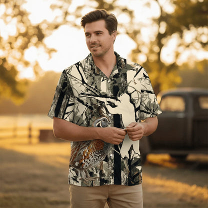America Quail Hunting Hawaiian Shirt - L - hawaiian shirt