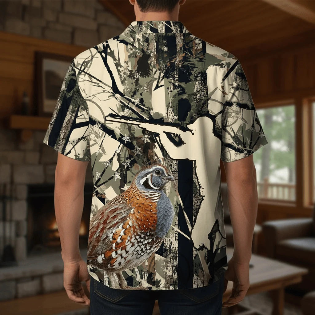 America Quail Hunting Hawaiian Shirt - 2XL - hawaiian shirt