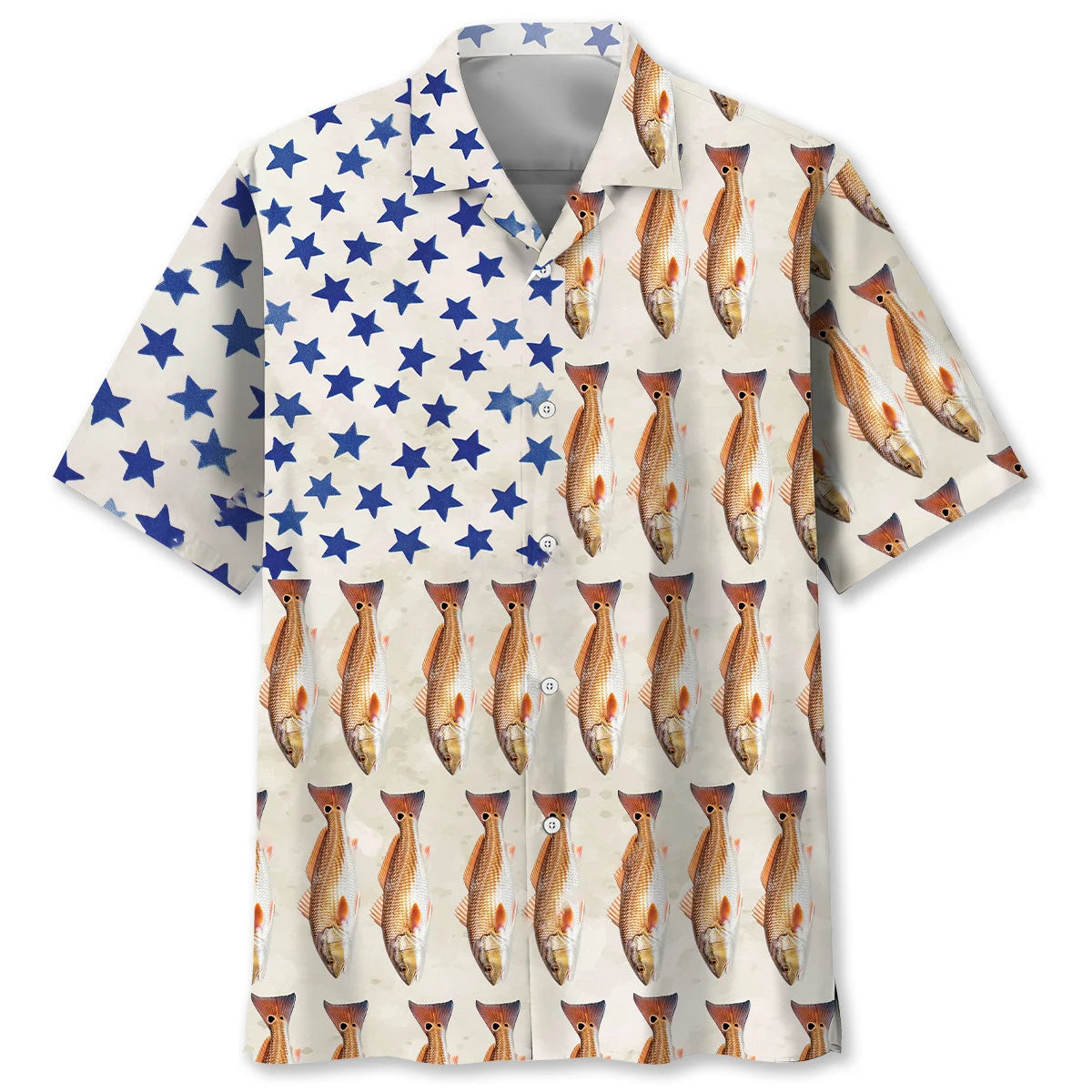 America Redfish Hawaiian Shirt - M - hawaiian shirt