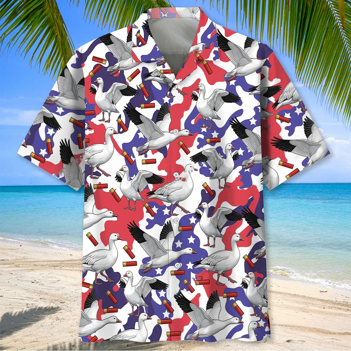 America Ross Goose Hunting Hawaiian Shirt - S - hawaiian shirt