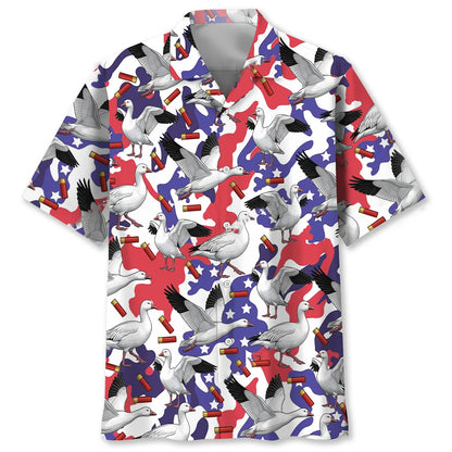 America Ross Goose Hunting Hawaiian Shirt - M - hawaiian shirt