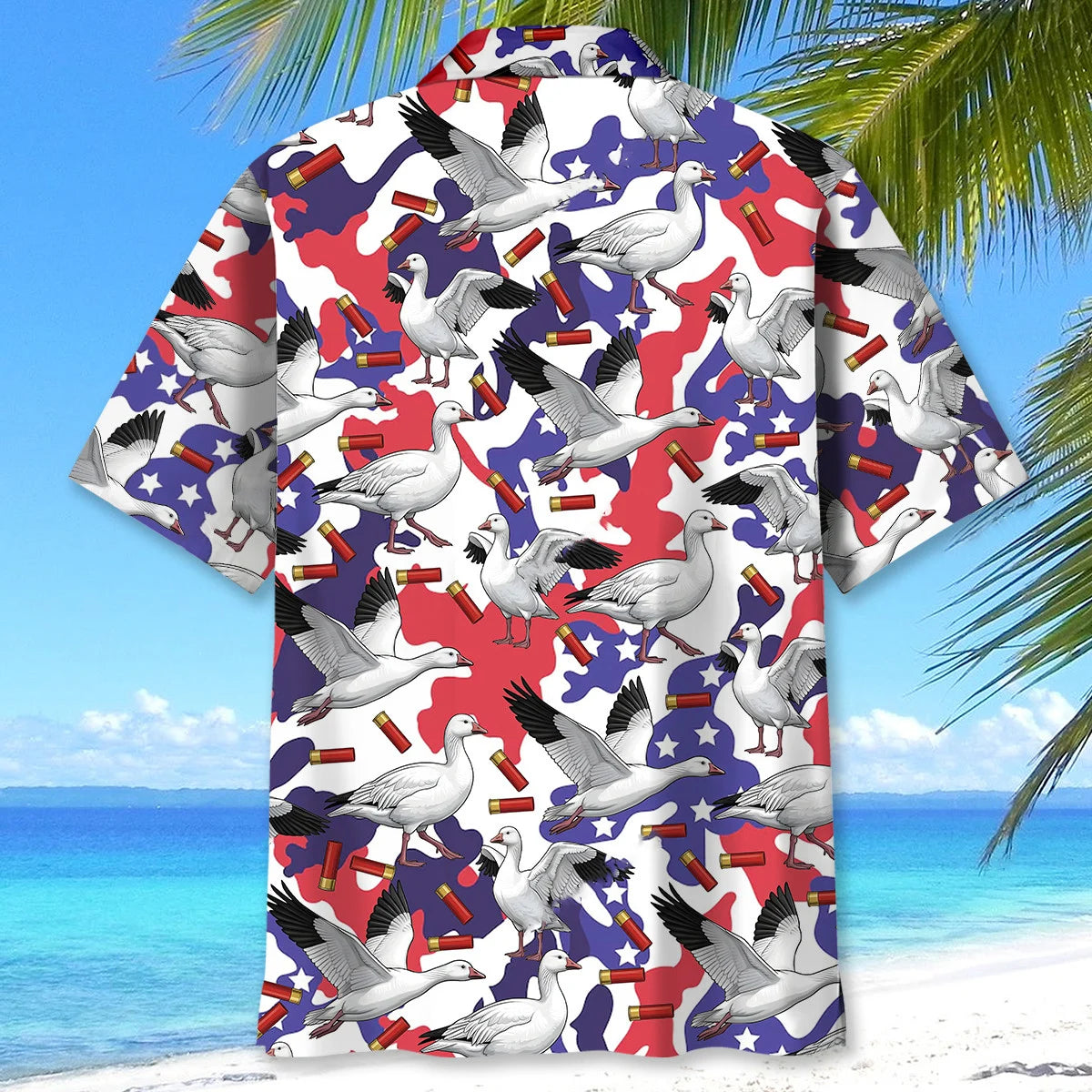 America Ross Goose Hunting Hawaiian Shirt - L - hawaiian shirt