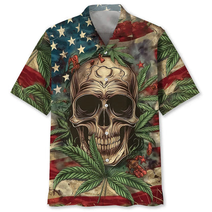 America Skull Hawaiian Shirt - XL - hawaiian shirt