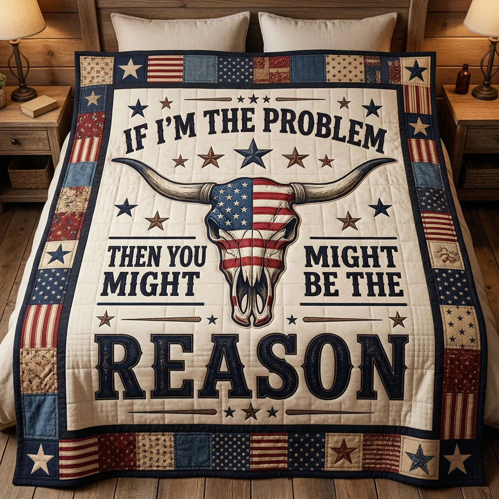 American Cowboy Attitude Quilt Blanket