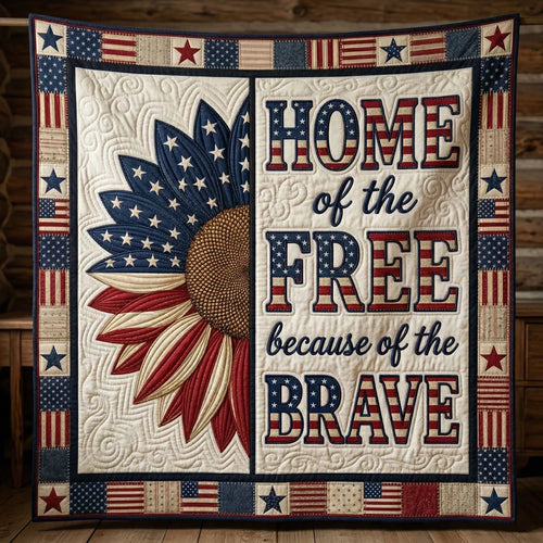 American Flag Blossom Quilt Blanket