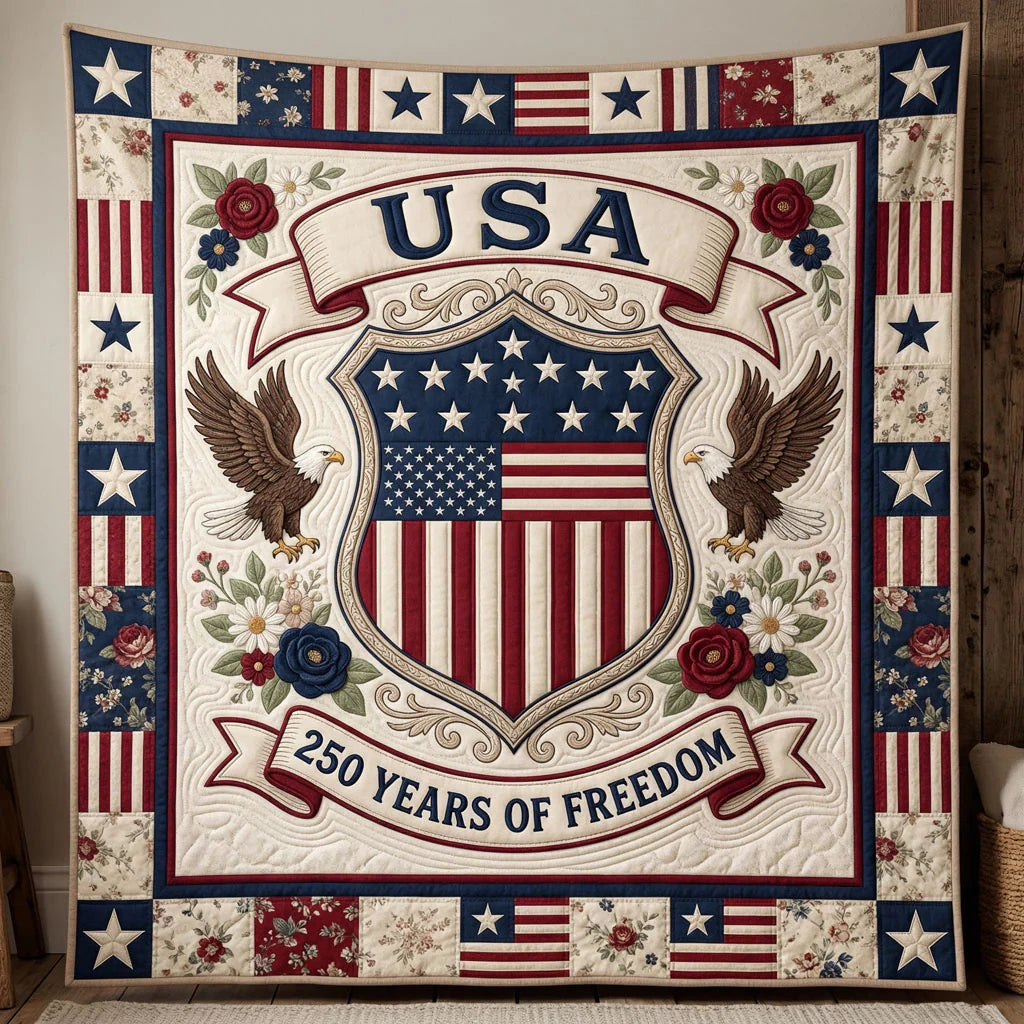 American Heritage Shield Quilt Blanket