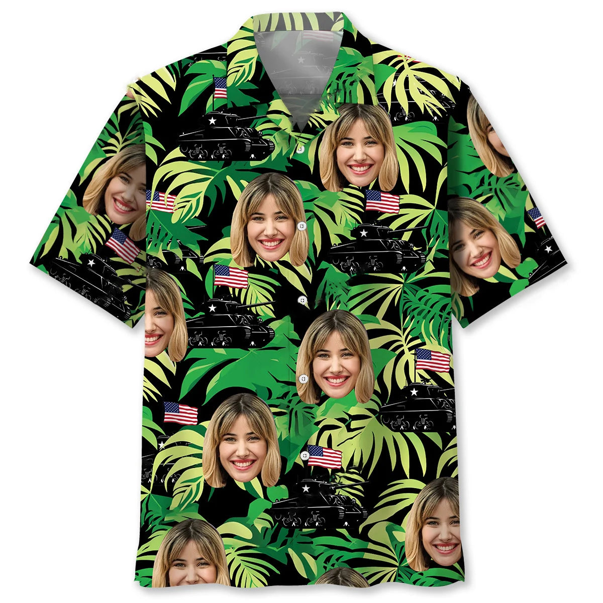 American Army and Wife Tank M4 Hawaiian Shirt - M - hawaiian shirt