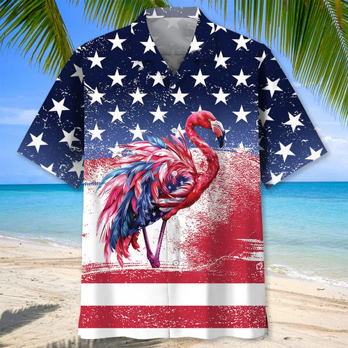 American Flamingo Hawaiian Shirt - S - hawaiian shirt