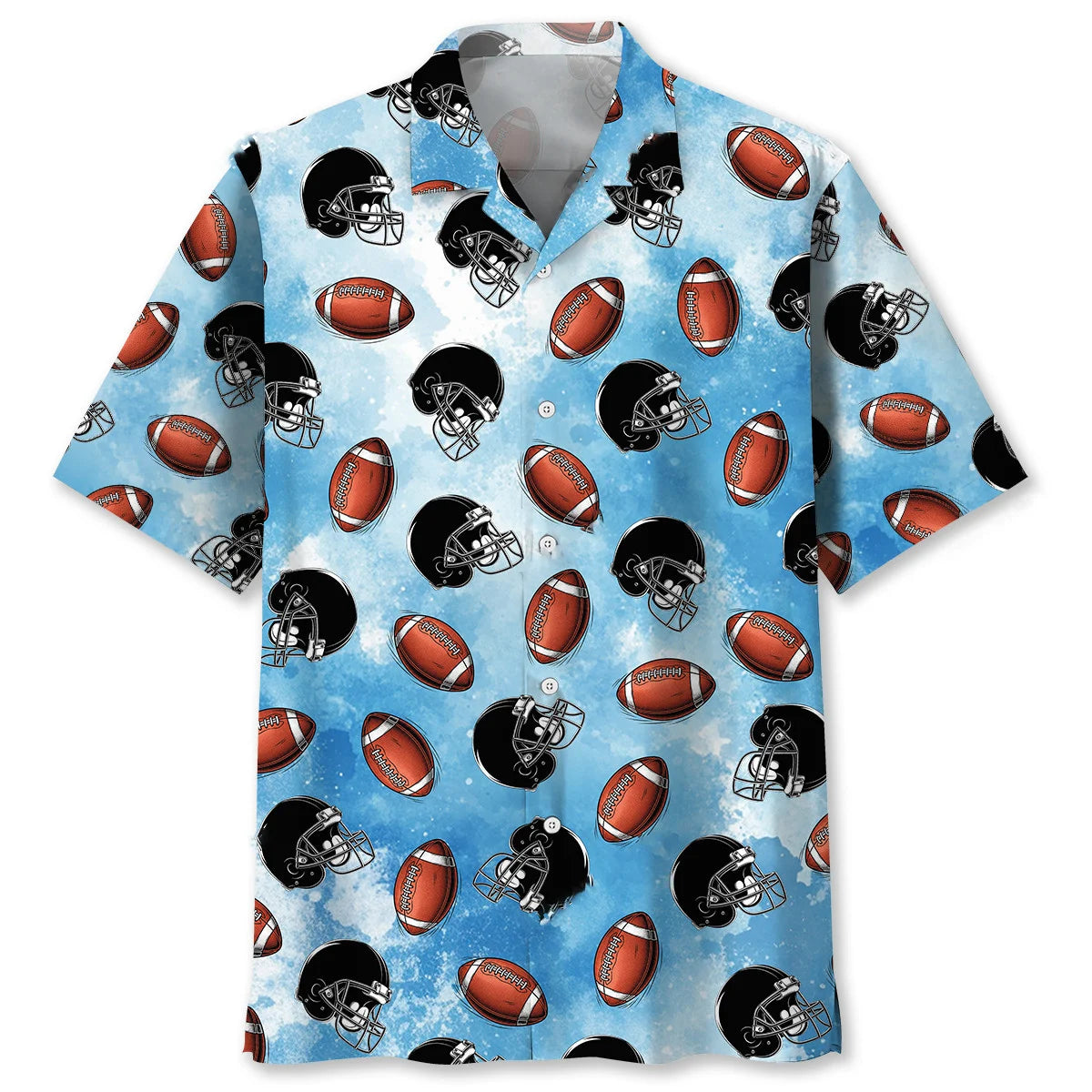 American Football Blue Hawaiian Shirt - S - hawaiian shirt