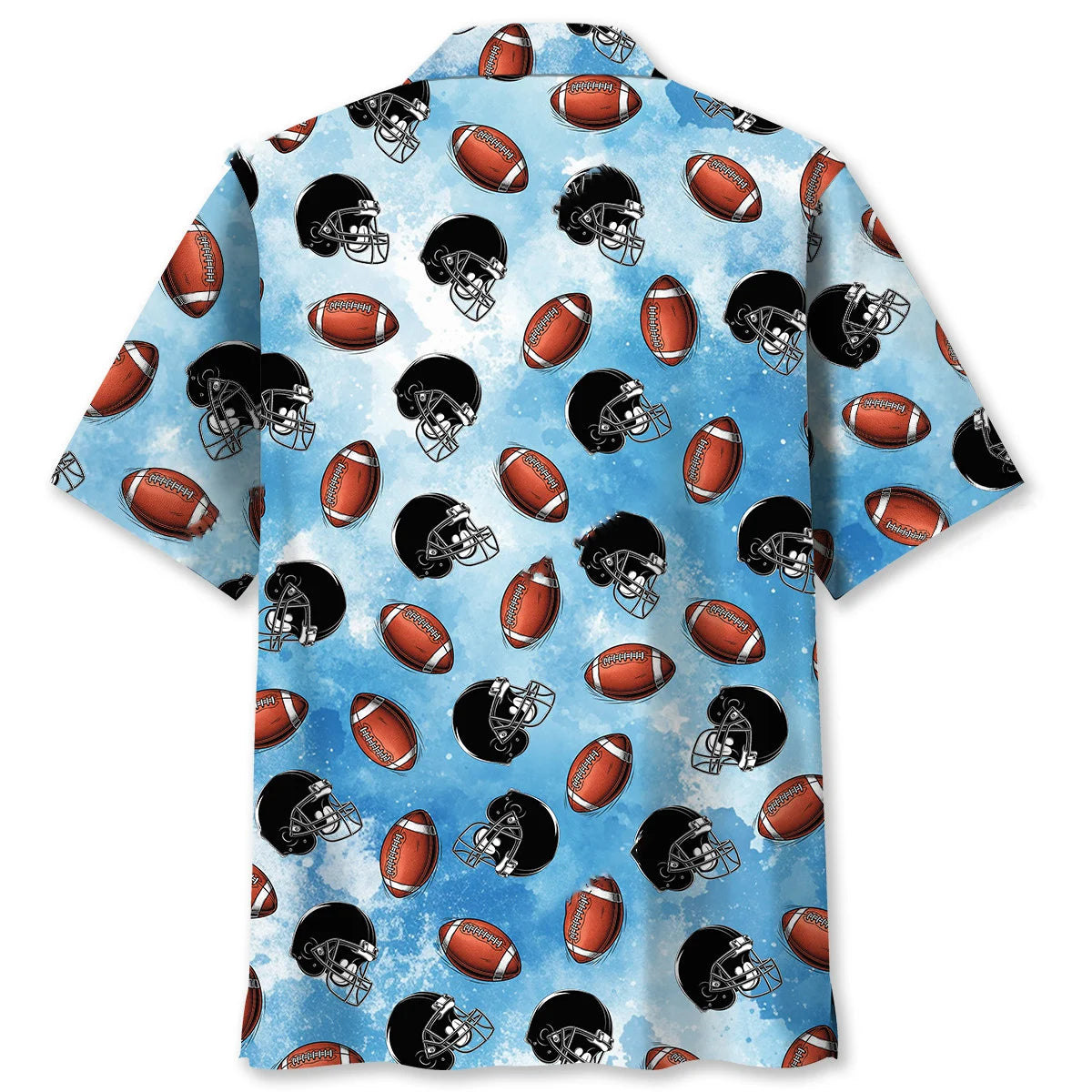 American Football Blue Hawaiian Shirt - M - hawaiian shirt