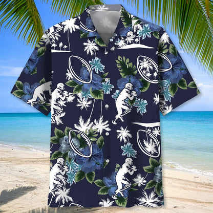 American Football Blue Nature Hawaiian Shirt - M - hawaiian shirt
