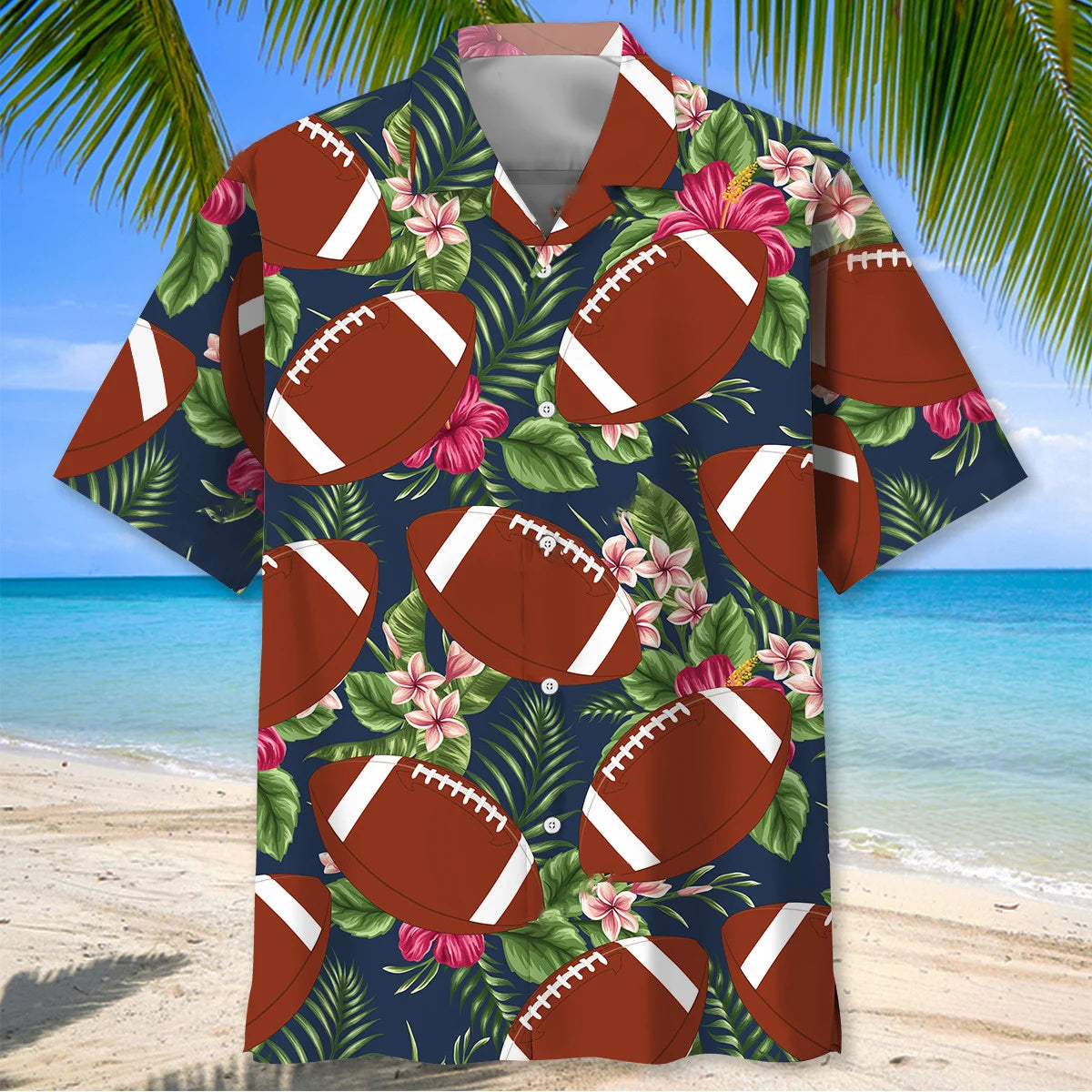 American Football Hawaiian Shirt - M - hawaiian shirt