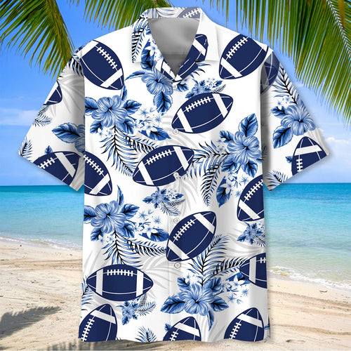 American Football Hawaiian Shirt Blue - S - hawaiian shirt