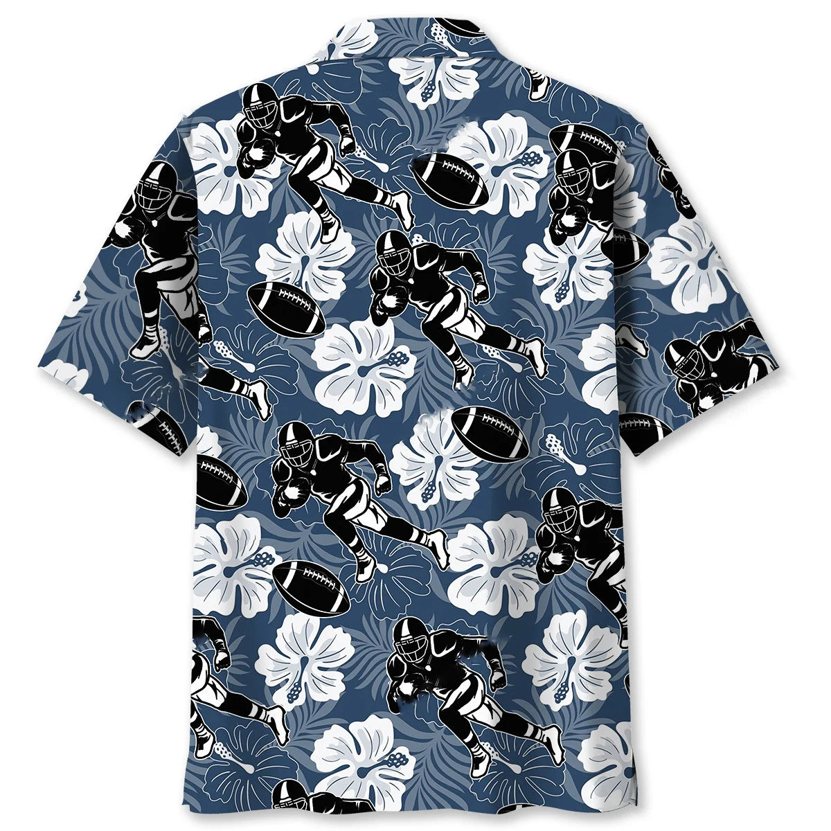 American Football Hibiscus Hawaiian Shirt - M - hawaiian shirt