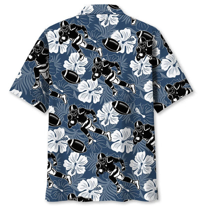 American Football Hibiscus Hawaiian Shirt - M - hawaiian shirt