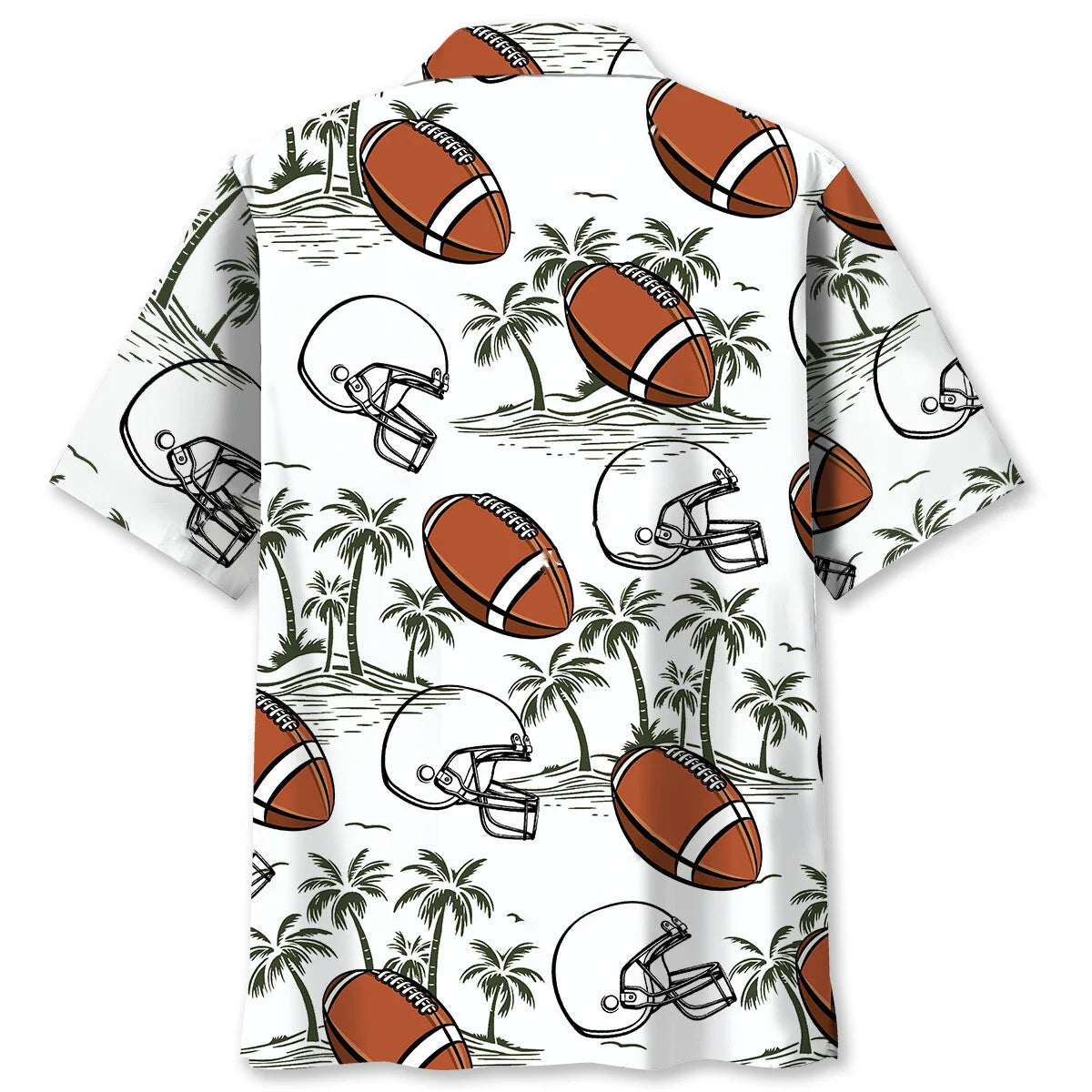 American Football Palm Tree Hawaiian Shirt - S - hawaiian shirt