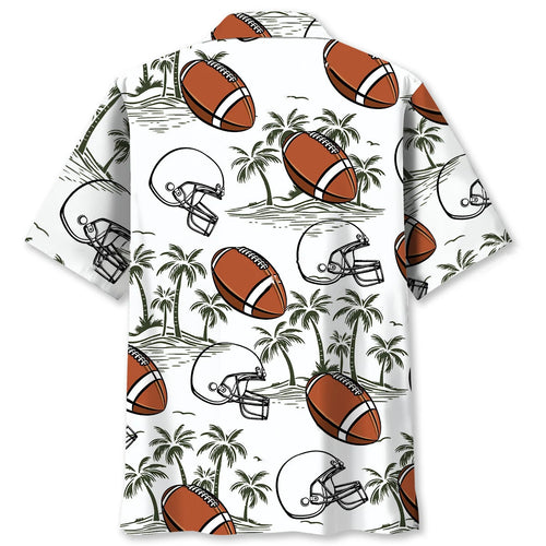 American Football Palm Tree Hawaiian Shirt - S - hawaiian shirt