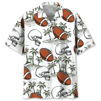 American Football Palm Tree Hawaiian Shirt - XL - hawaiian shirt