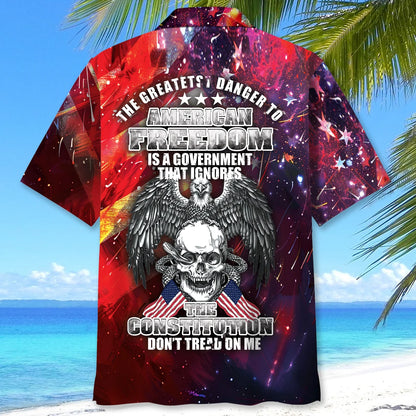 American Freedom Hawaiian Shirt - L - hawaiian shirt