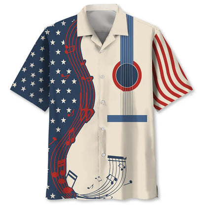 American Guitar Hawaiian Shirt - XL - hawaiian shirt