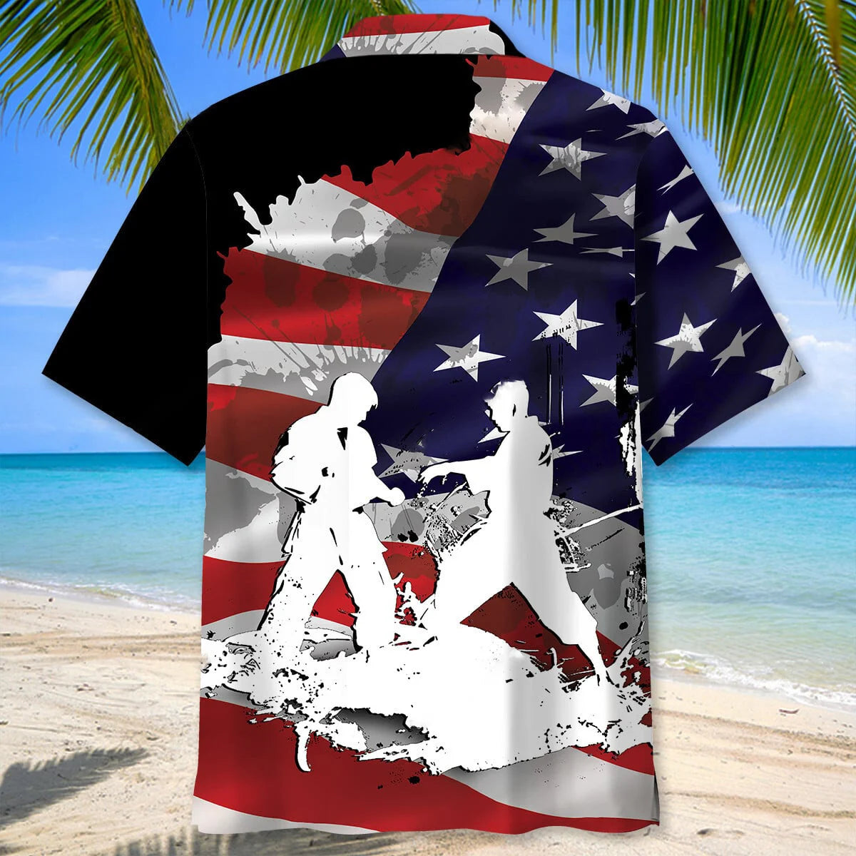 American Karate Hawaiian Shirt - L - hawaiian shirt