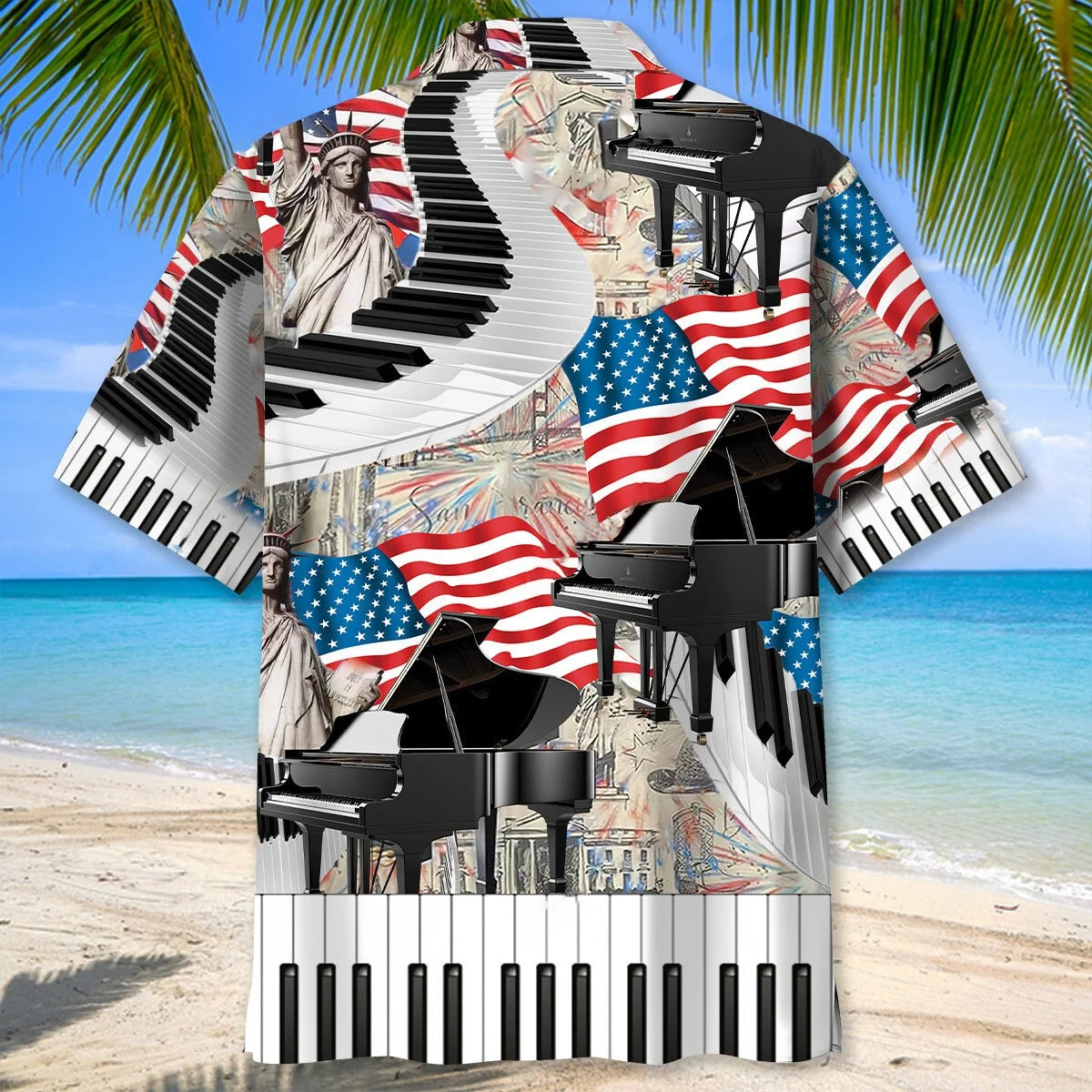 American Piano Patriotic Hawaiian Shirt