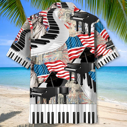 American Piano Patriotic Hawaiian Shirt