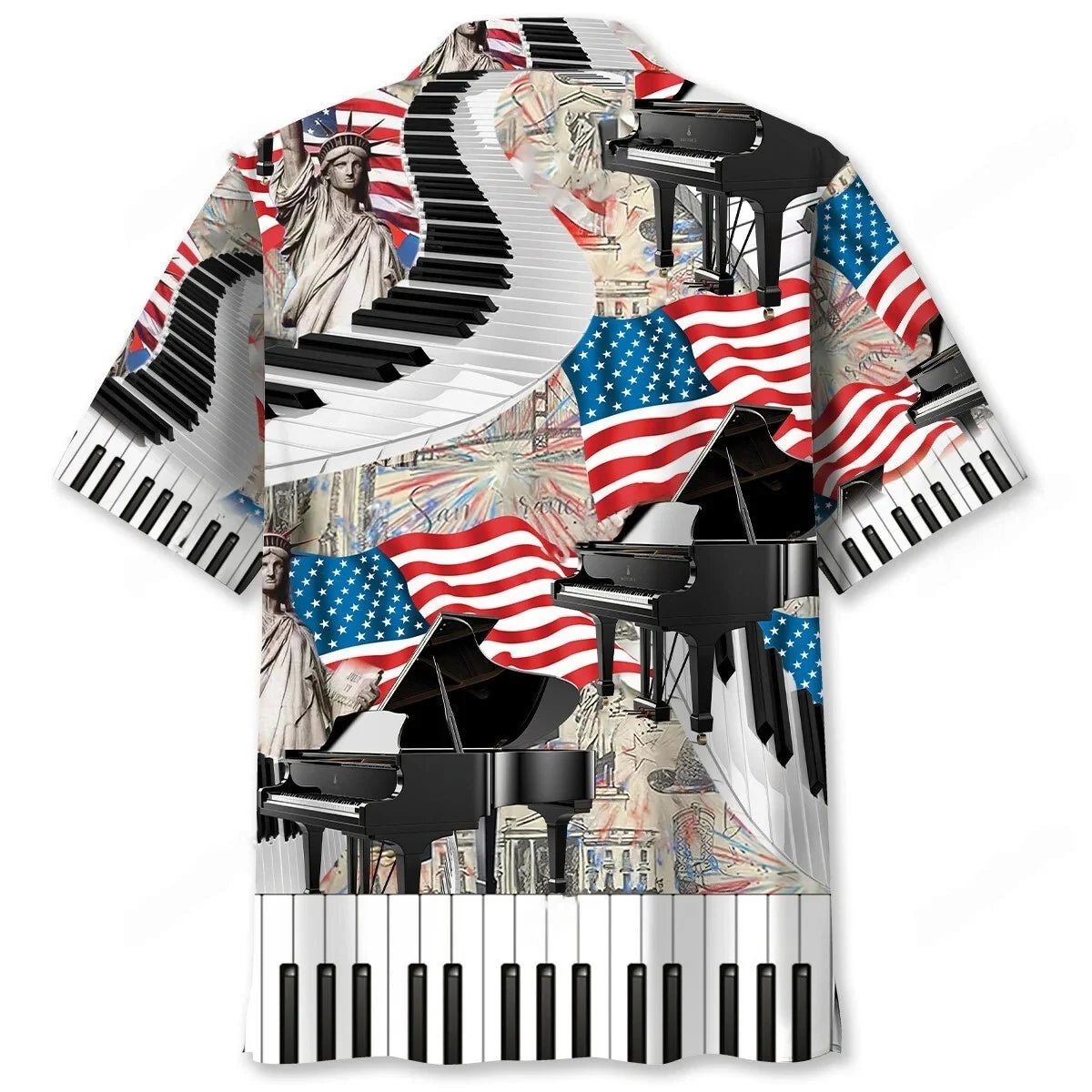 American Piano Patriotic Hawaiian Shirt