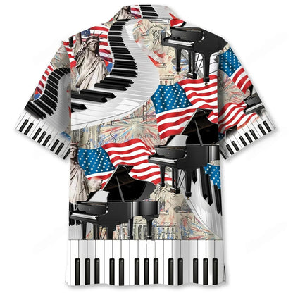 American Piano Patriotic Hawaiian Shirt