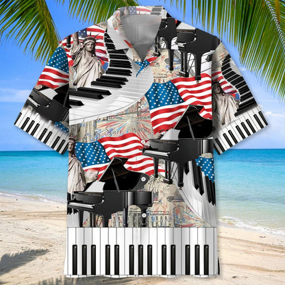 American Piano Patriotic Hawaiian Shirt