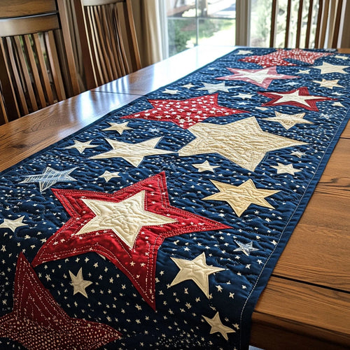 Americana Stars Quilted Table Runner