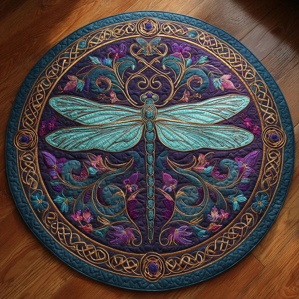 Amethyst Glow Quilted Round Mat