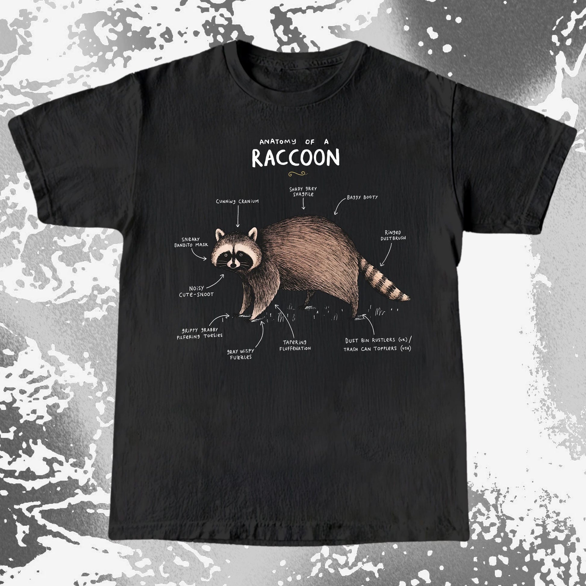 Anatomy of a Raccoon Funny Diagram, funny meme tee gift (view 3)