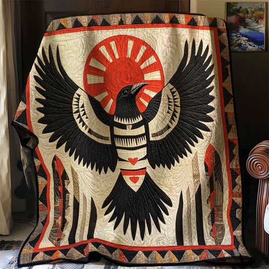 Ancestral Shadow Raven Quilt Blanket