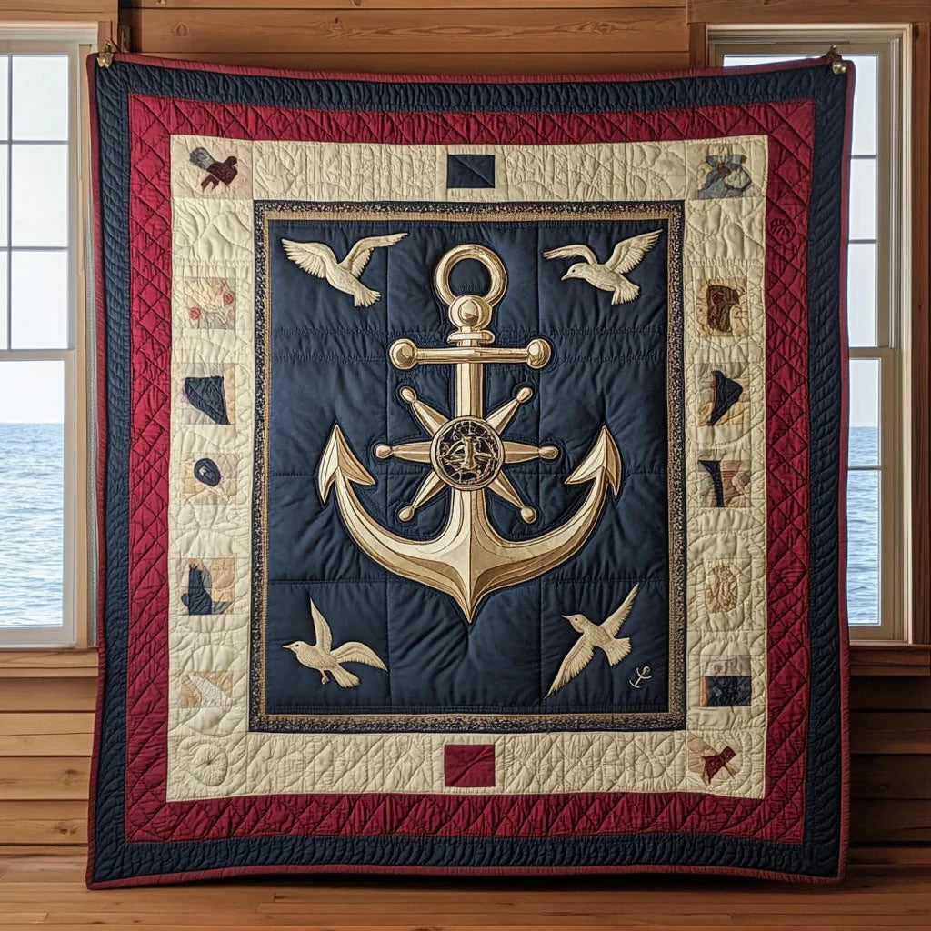 Anchor Crest Quilt Blanket