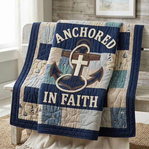 Anchored Faith Coastal Quilt Blanket