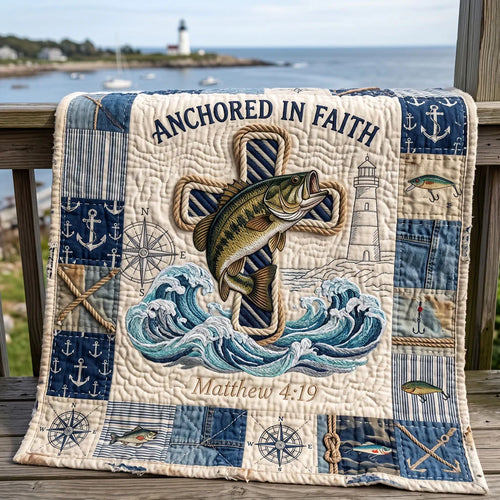 Anchored In Faith Bass Quilt Blanket