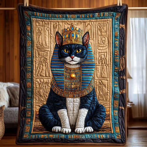Ancient Egypt Cat Quilt Blanket