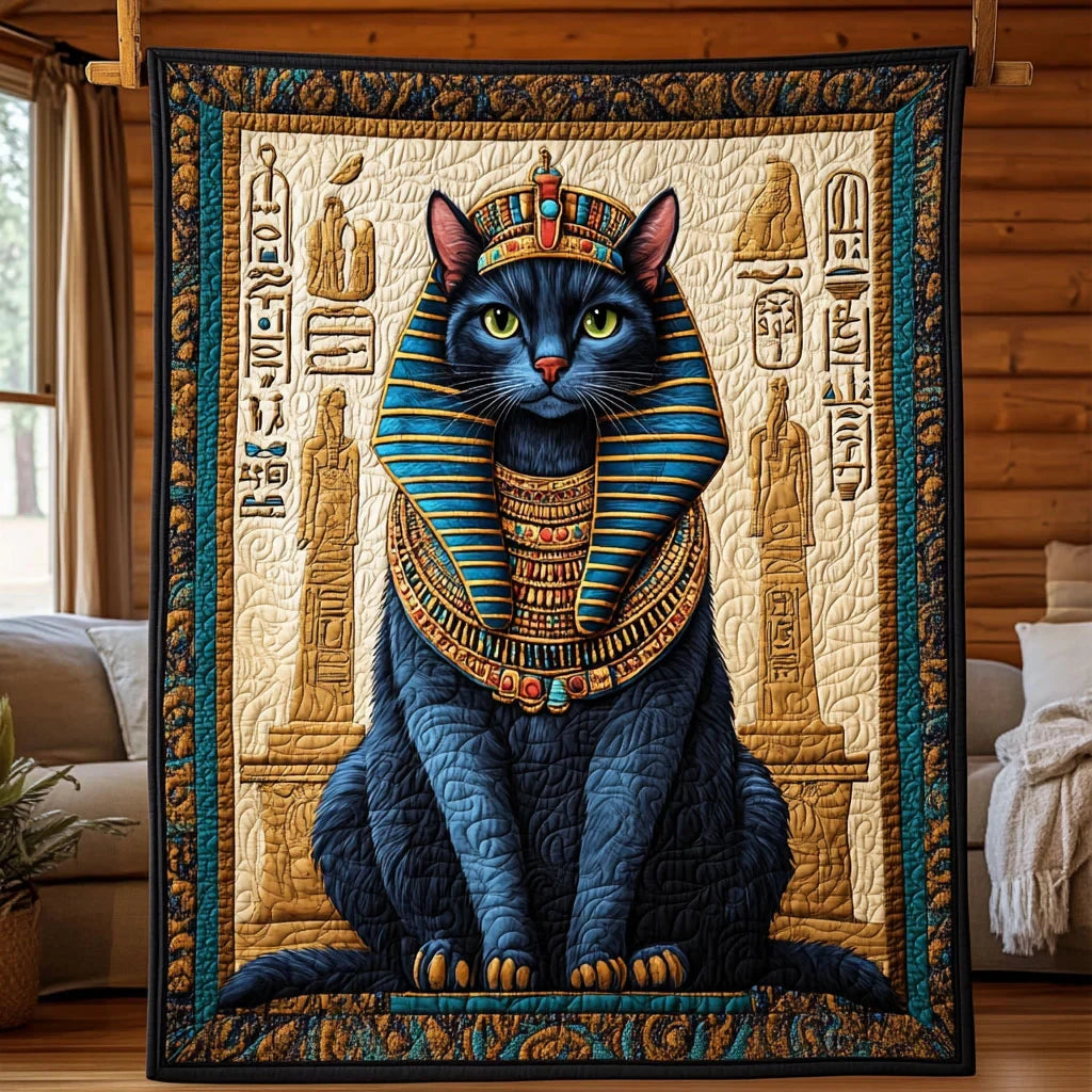 Ancient Egypt Cat Quilt Blanket