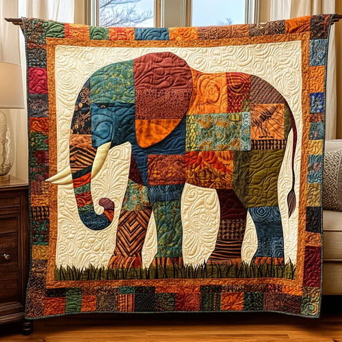 Ancient Elephant Rhythm Quilt Blanket