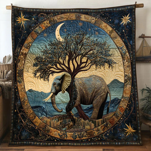 Ancient Elephant Quilt Blanket