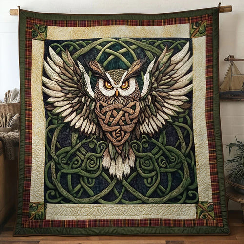 Ancient Owl Quilt Blanket